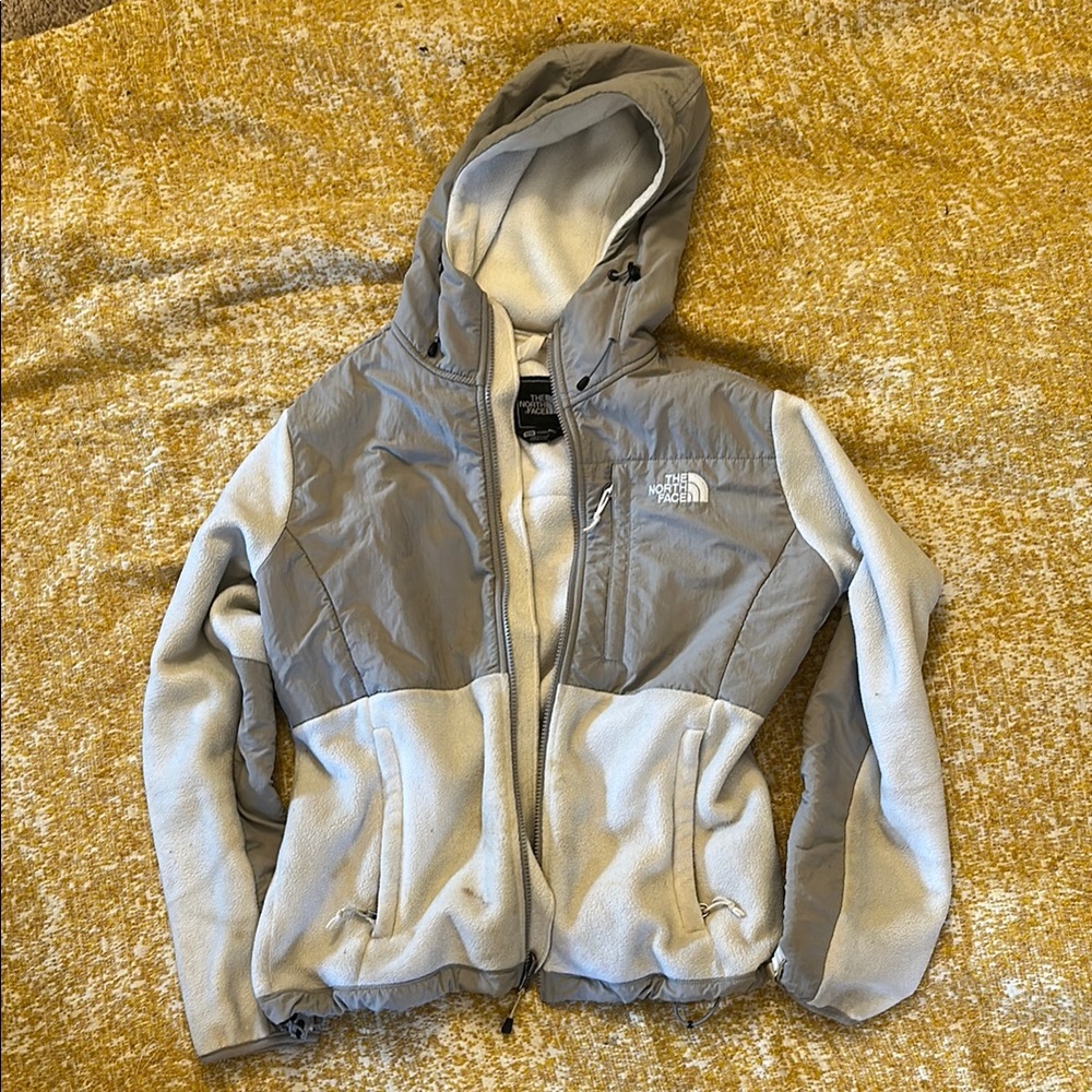 The North Face Hooded Fleece Jacket Women’s Gray White Zip